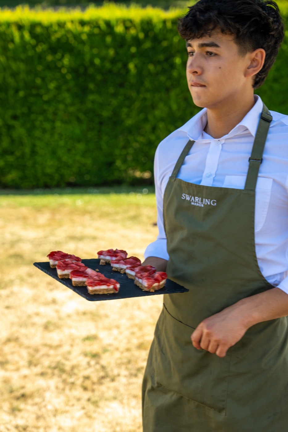 Canapes served in the garden